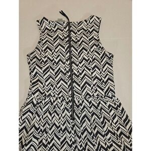 Maeve Anthropologie Black White Chevron Print Dress Womens Medium Career‎